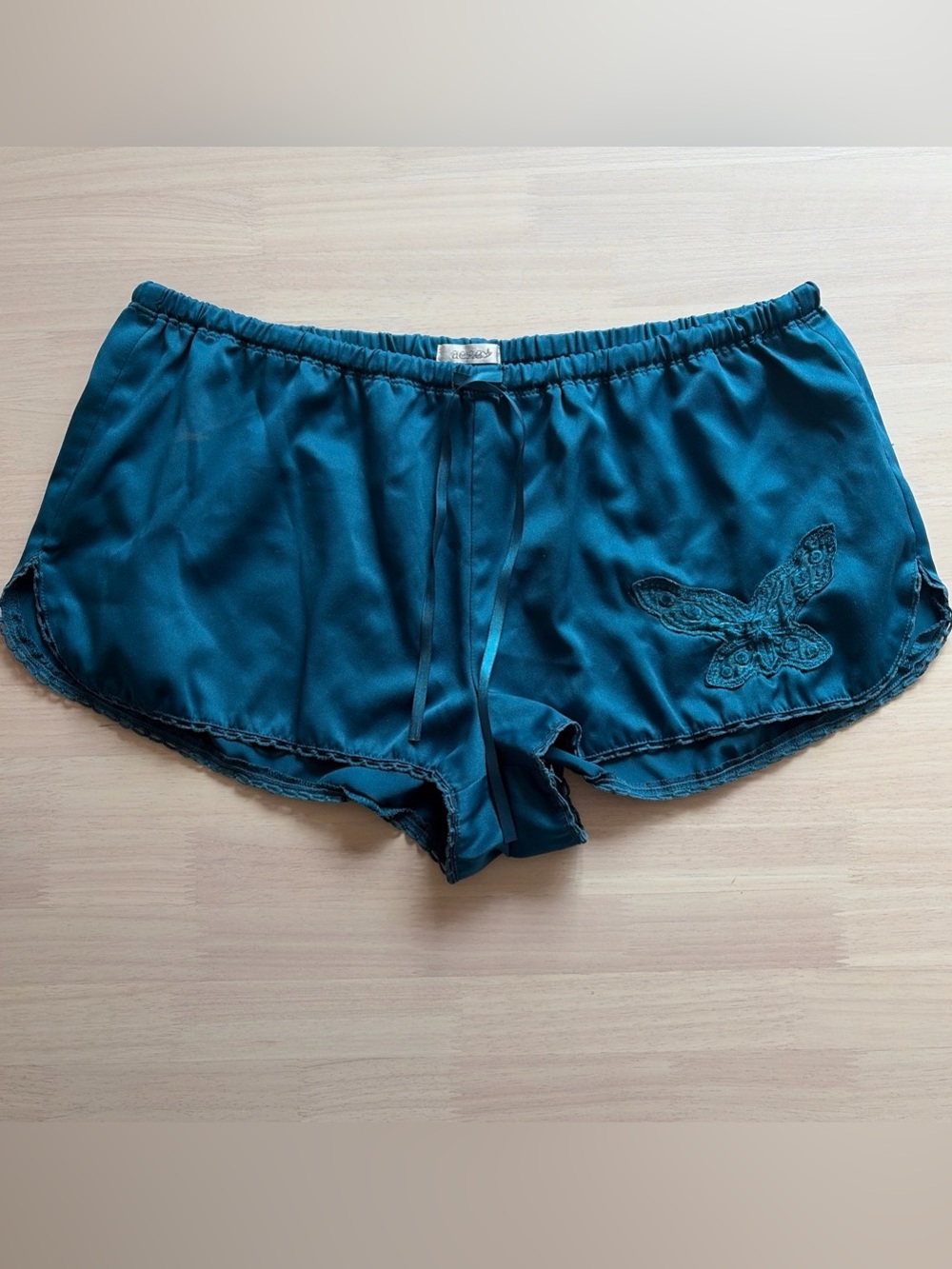 Silky Teal Butterfly Lounge Pajama Shorts - AERIE Women Intimates Sz Medium